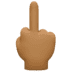 🖕🏾 middle finger: medium-dark skin tone display on Facebook